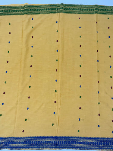 Assam Eri Silk Saree | Yellow | Handwoven | Silk Mark Certified | Ships from California